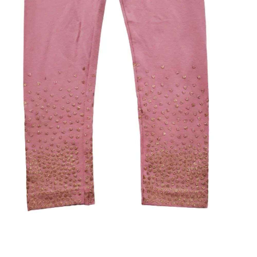 Epic Threads Toddler Girls Gold Heart Border-Print Leggings,‎ Pink Size 4T